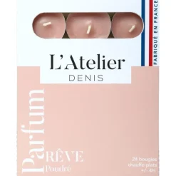 Online L'ATELIER DENIS Bougies chauffe-plats rose parfum rêve poudré L’Atelier de Denis - L’étui de 24