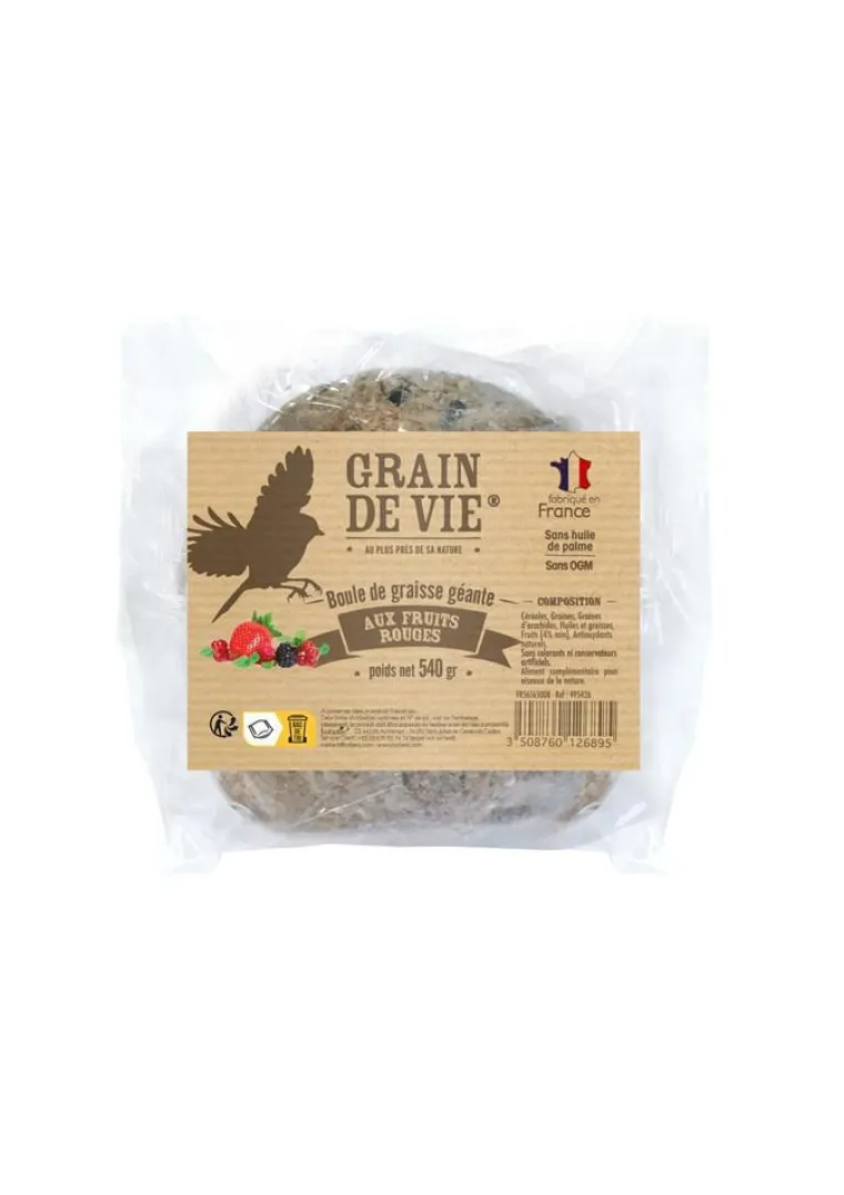 Sale GRAIN DE VIE Boule de graisse géante aux fruits sans filet - 540 g