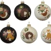 New KAEMINGK Boule en verre émaillée mate avec animaux de la forêt - Ø 8 cm