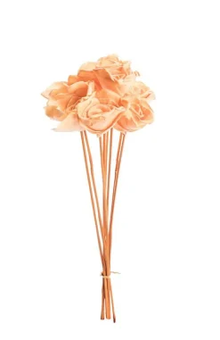 New Bouquet de 8 roses artificielles bombay coloris orange -  Ø 8 cm x 40 cm