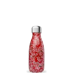 QWETCH Bouteille isotherme en inox Flowers rouge 260 ml