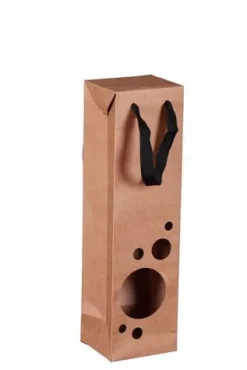 Hot CAV SERVICE Boxbag Atlanta en papier kraft naturel 1 bouteille certifié FSC® - 10 x 9 x 36 cm