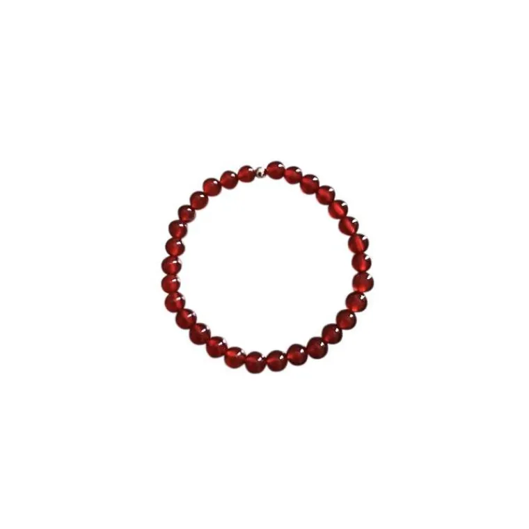 Discount CRISTAL THERAPIE  Bracelet agate cornaline unie 4mm