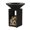 Best OYAT Brasero de cuisson coloris noir avec porte-bûches B.B.O 78 - 78 cm