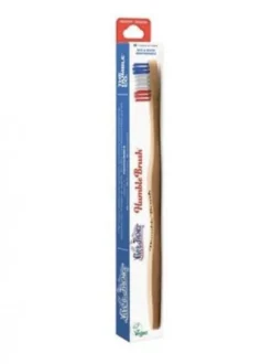 Sale THE HUMBLE CO. Brosse à dents en Bambou soft - Pack de 2 Bleu, Blanc, Rouge