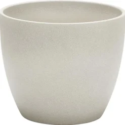 Discount DEROMA Cache-pot 920 Taupe stone Ø 14 x H 12,4 cm Céramique émaillée