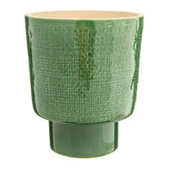 Discount Cache-pot Alto coloris vert en céramique - Ø 13 cm x 15,5 cm