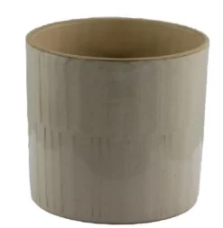 Outlet Cache-pot coloris beige en céramique - Ø 16 x 15,2 cm