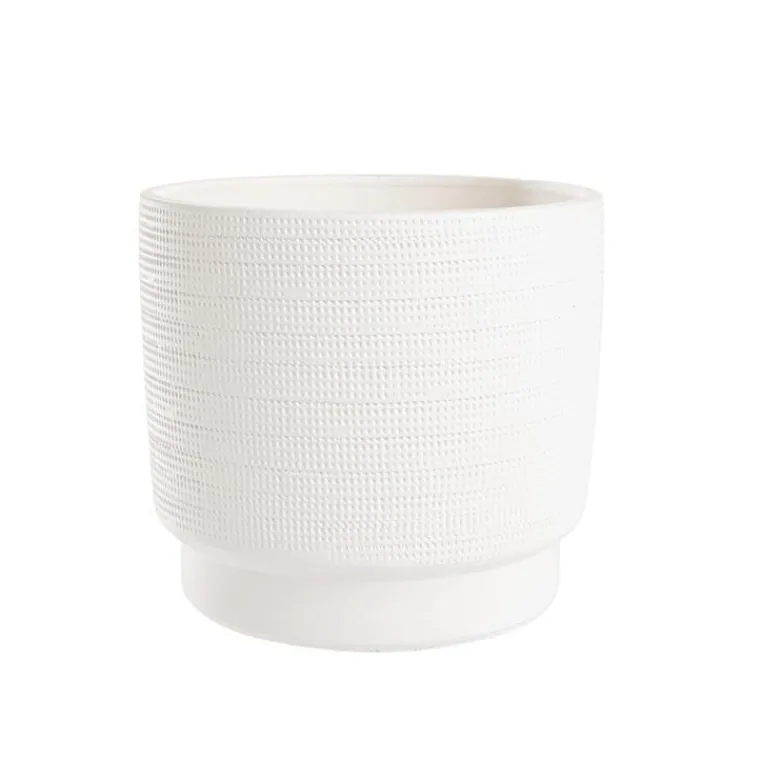 Sale Cache-pot coloris blanc Madeira - 20 x 18 cm