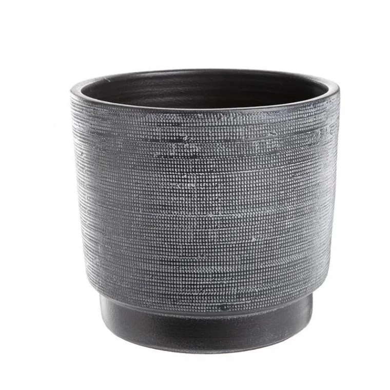 Discount Cache-pot coloris noir Madeira - 24 x 22 cm