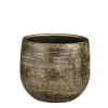 Outlet EDELMAN Cache-pot en céramique coloris bronze métallique Hollande Marcus – Ø 14 x H 12 cm