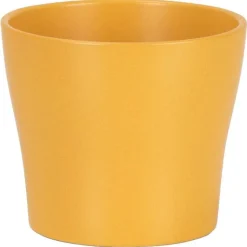 New DEROMA Cache-pot en céramique jaune Scheurich 808 Curcuma - Ø 17 cm