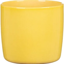 Online DEROMA Cache-pot en céramique jaune Scheurich 900 Solare - Ø 18 cm