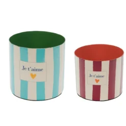 CADES DESIGN Cache-pot en métal Je t'aime taille 2 - Ø 10 x H 8,5 x 10 cm