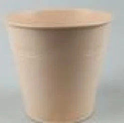 Clearance Cache-pot en zinc coloris rose poudré – Ø 13 x H 12,5 cm