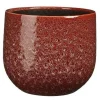 Clearance EDELMAN Cache-pot rond en céramique rouge Paola - Ø 25 x H 20 cm