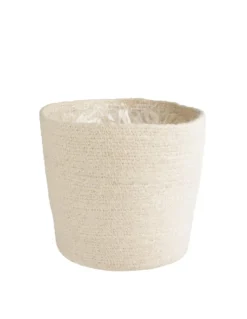 Clearance DECOSTYL Cache-pot vannerie naturelle coloris blanc en jute - 30 x 28 x 25 cm