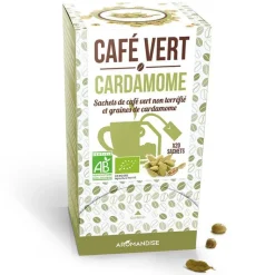 Clearance AROMANDISE Café vert à la cardamome bio en boite de 120 g