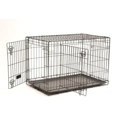 Best NEW CONCEPT INT Cage d'éducation noire pour chien et chiot avec 2 portes -121 x 76 x 81 cm