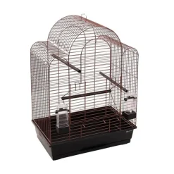 Clearance FLAMINGO Cage ouverte pour perruche coloris noir et cuivre Édith – 54 x 34 x 74,5 cm