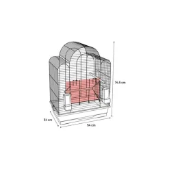 Clearance FLAMINGO Cage ouverte pour perruche coloris noir et cuivre Édith – 54 x 34 x 74,5 cm