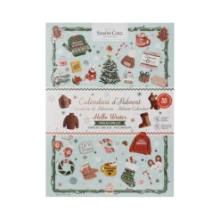 Outlet SIMON COLL Calendrier de l'Avent figurines chocolat au lait 3D Hello Winter - 40 x 29 cm