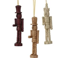 New KAEMINGK Casse-noisette suspendu en bois de pin avec finition brillante paillettes - 13 x 3,5 x 13 cm