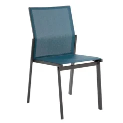 Outlet Chaise en aluminium graphite et textylène Abelia - 48 x 54 x 87 cm