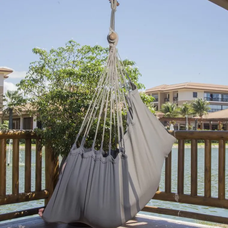 Online JOBEK Chaise hamac coloris anthracite taupe certifié FSC® Hamac Trankil - 140 x 110 cm