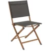 Outlet CREADOR Chaise pliante en aluminium et teck anthracite Timo