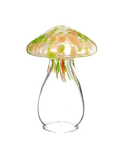 Outlet Champignon décoratif à poser coloris marron en verre - 17 x 11 cm
