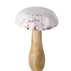 Discount BOLTZE Champignon décoratif Bernada coloris marron en bois de manguier - Ø 10 cm