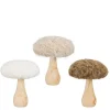 Sale EDELMAN Champignon décoratif pied en bois et chapeau textile - Ø 11 x H 13 cm