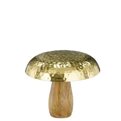 Sale EDELMAN Champignon rond en bois et résine or - Ø 15 x 14 cm