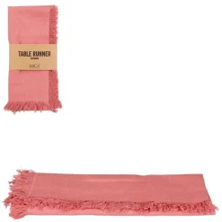 Best EDELMAN Chemin de table en coton saumon Villia - 180 x 45 cm