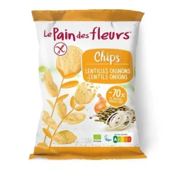 Sale LE PAIN DES FLEURS Chips bio aux lentilles et oignons - 50 g