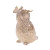 Online CADES DESIGN Chouette enchantée avec papillon en tissu beige doré - 16 x 20 x 10 cm
