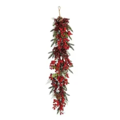 Clearance EDELMAN Chute de feuillage et baies rouges Randell - 110 x 18 x 10 cm