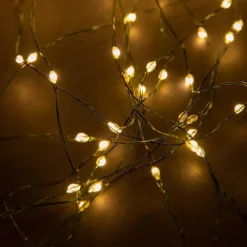 Discount KAEMINGK Chute lumineuse pour sapin de Noël micro LED blanc chaud effet flash fil vert – 1,8 m