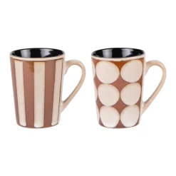 Sale BASTIDE Coffret 2 mugs en grès beige et marron Shelby - 55 cl