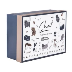 Best BASTIDE Coffret 4 mugs en porcelaine à motifs colorés Chat - 35 cl