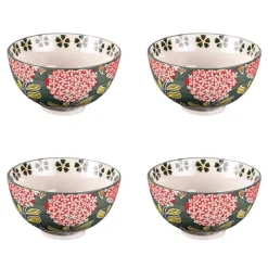 BASTIDE DIFFUSION Coffret de 4 coupelles Cottage coloris vert en grès - Ø 11 cm