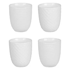 Discount Coffret de 4 gobelets snow blancs en porcelaine de 20 cl
