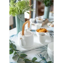 Discount Coffret de 4 gobelets snow blancs en porcelaine de 20 cl