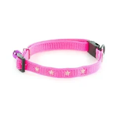 Clearance MARTIN SELLIER Collier Argent pour chat rose motif étoiles