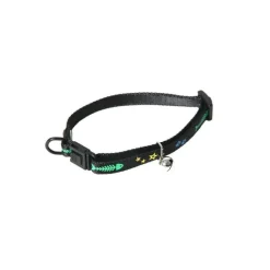 Clearance MARTIN SELLIER Collier chat noir à motif et grelot 10 mm - 25/35 cm