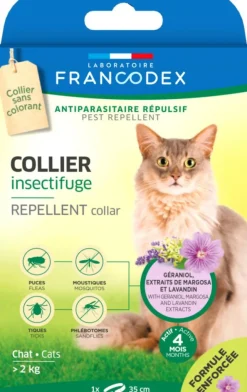 Outlet FRANCODEX Collier insectifuge pour chat coloris blanc - Ø 35 cm