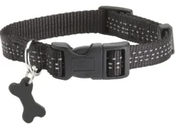 New BOBBY Collier pour chien en nylon tressé coloris noir Safe 16 mm - Taille S