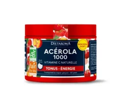 Online DIETAROMA Complément alimentaire pilulier acérola 1000 vitamine c naturelle goût cerise bio équitable - 60 comprimés
