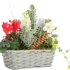 Online BOTANIC® Composition jardinière vannerie grise - 30 cm
